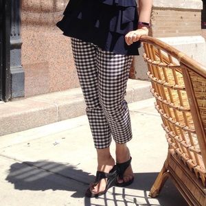 Gingham Devin cropped leg pants